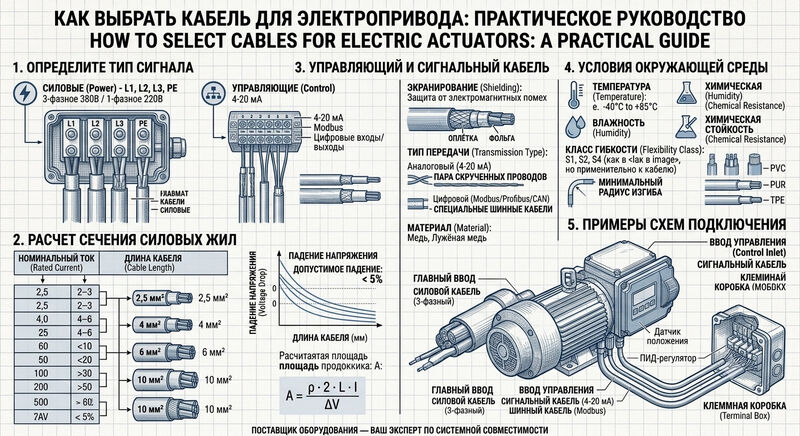 Как выбрать кабель для электропривода арматуры: марка, сечение, разделка