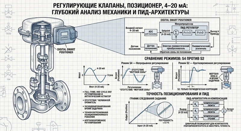 Электроприводы для регулирующих клапанов: позиционер, 4–20 мА и точность регулирования