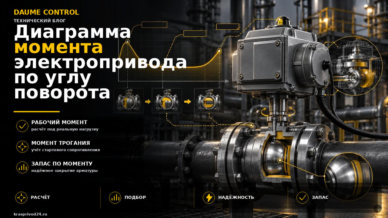 Диаграмма момента электропривода по углу поворота: разбор torque-профиля арматуры