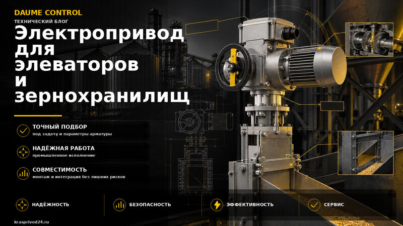 Электроприводы для элеваторов и зернохранилищ: автоматизация задвижек в АПК