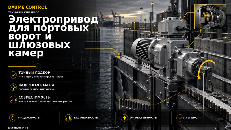 Электроприводы для портовых доковых ворот и судоходных шлюзовых камер