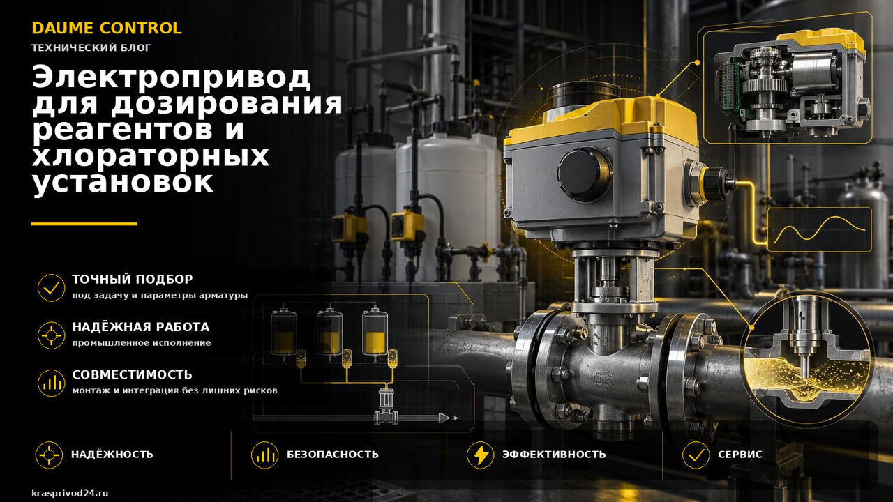 Электропривод для дозирования реагентов и хлораторных установок