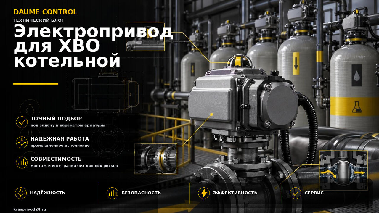Электропривод для ХВО котельной: требования к арматуре водоподготовки