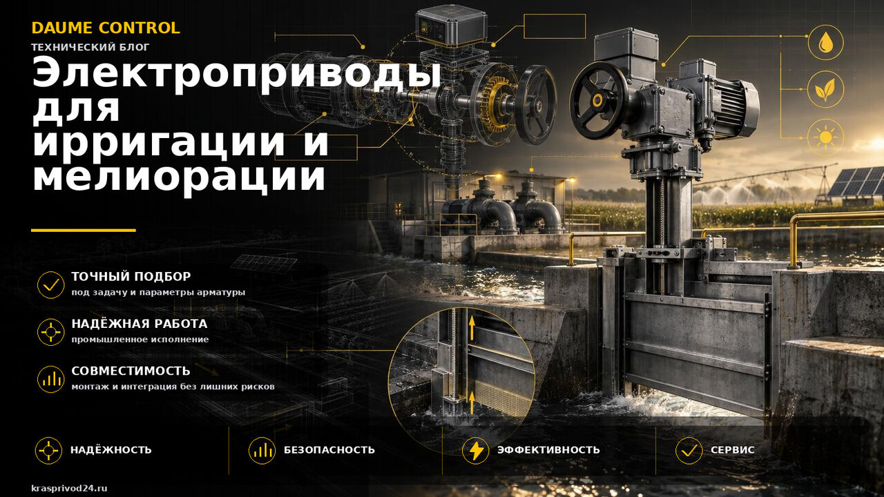 Электроприводы для ирригации и мелиорации: подбор для каналов и насосных станций