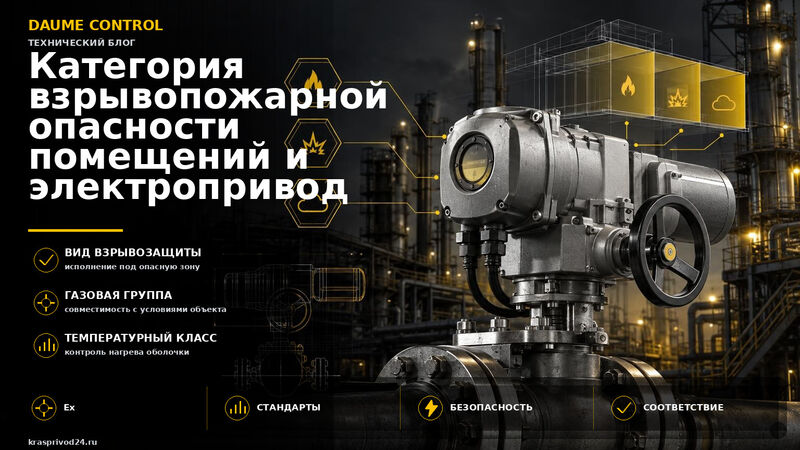 Категории взрывопожарной опасности помещений (А, Б, В) и выбор электропривода: в чём разница с маркировкой Ex