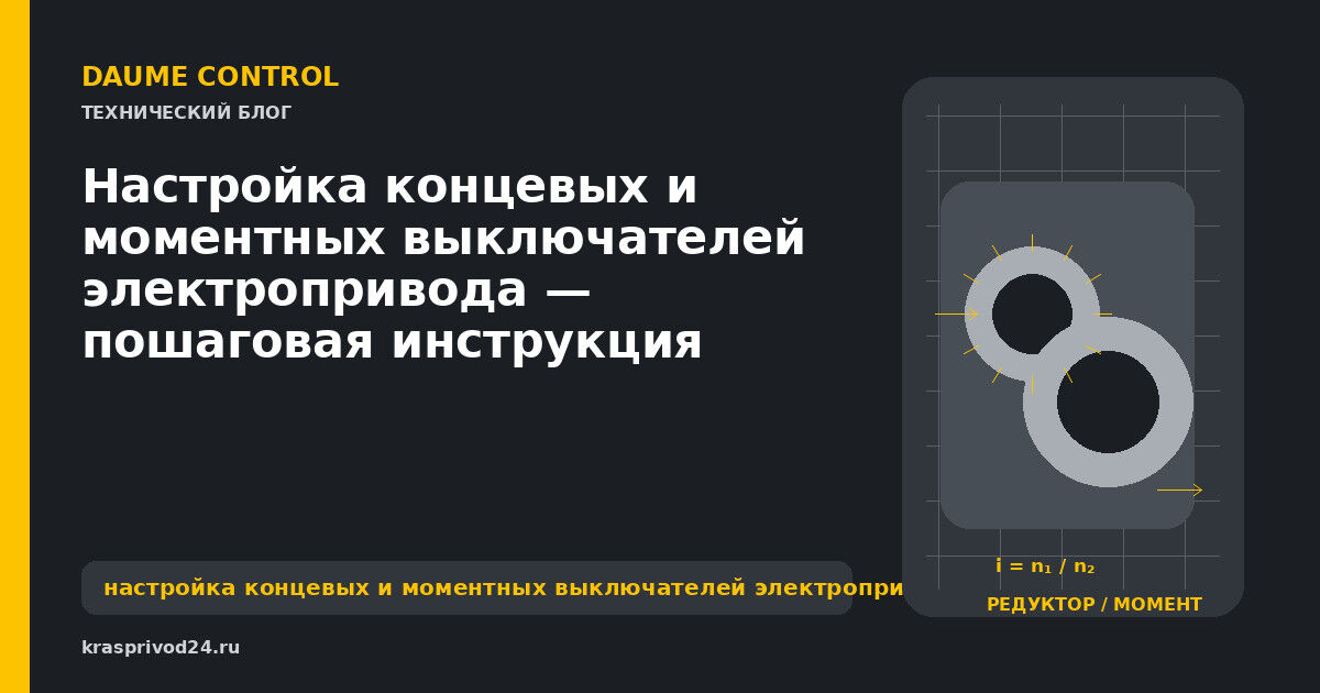 Настройка концевых и моментных выключателей электропривода — пошаговая инструкция