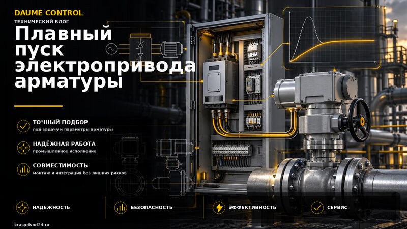 Плавный пуск (soft start) электропривода арматуры: зачем нужен и когда без него не обойтись