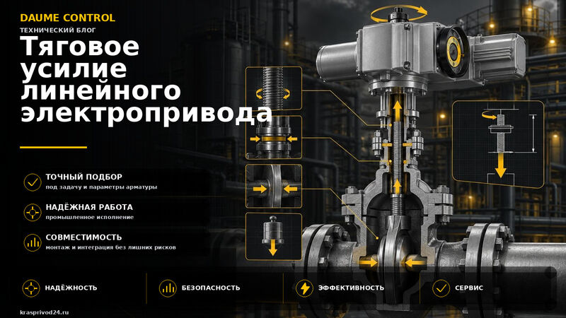 Как рассчитать тяговое усилие линейного электропривода для клапана и задвижки