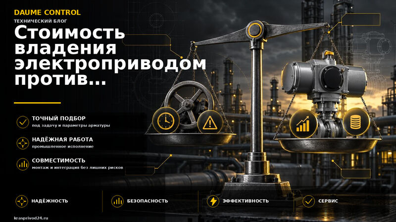Совокупная стоимость владения: электропривод против ручного управления арматурой
