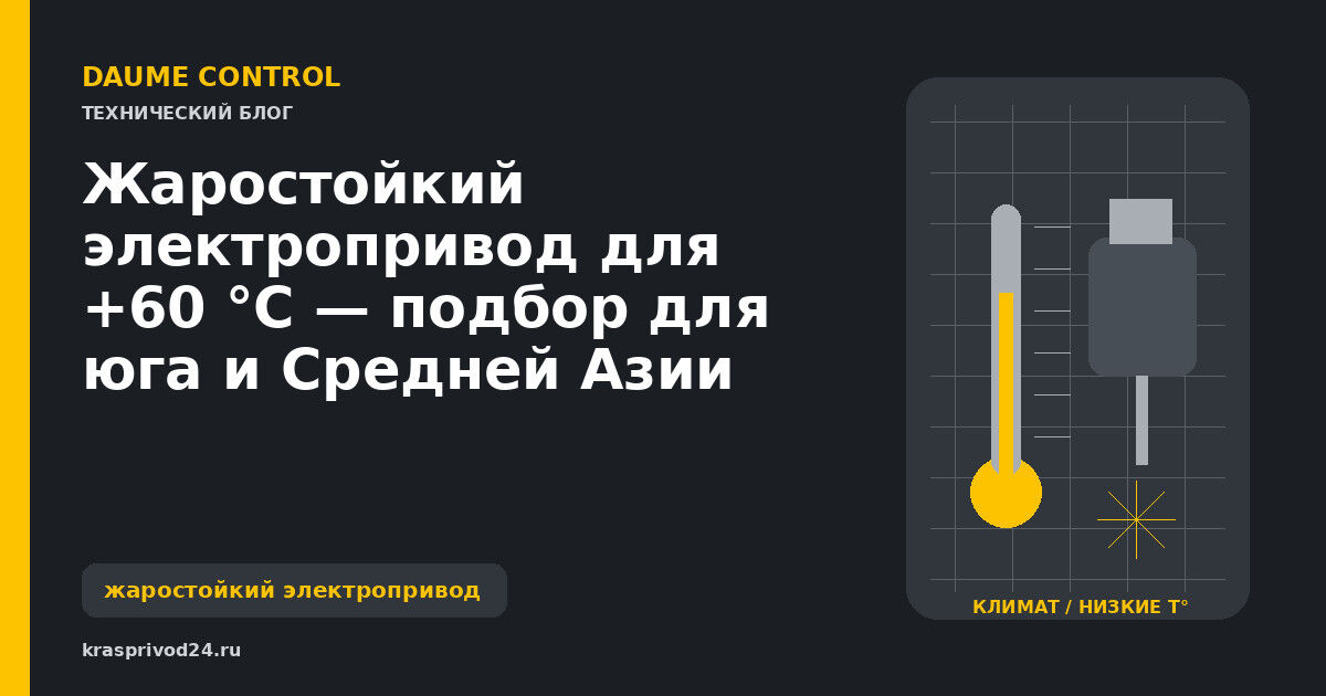 Жаростойкий электропривод для +60 °C — подбор для юга и Средней Азии